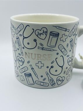 Nurse Coffee Mug - Nurse Drawings Symbols Medical Bandages Shots Heart Mug Gift